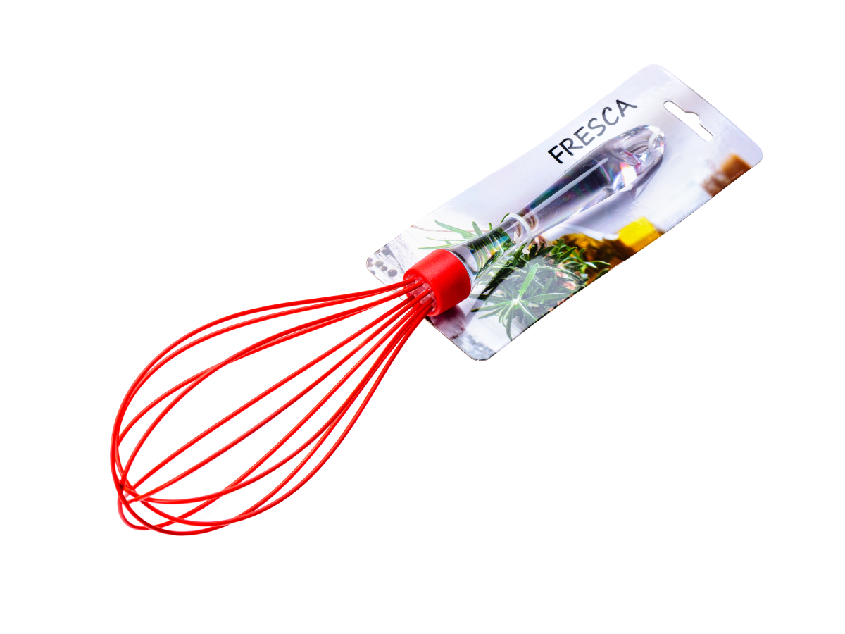 ВЕНЧИК ДЛЯ ВЗБИВАНИЯ силиконовый с пластмассовой ручкой 28 см (арт. 966233-1, код 210374)