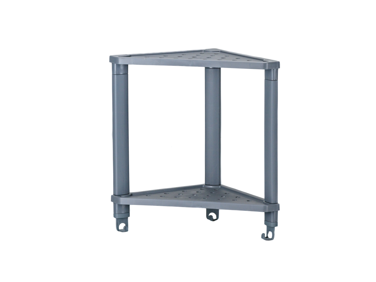 ПОЛКА УГЛОВАЯ пластмассовая "VIKEA" 2-ярусная 36,5*26*38см (арт. 787218, код 101229)