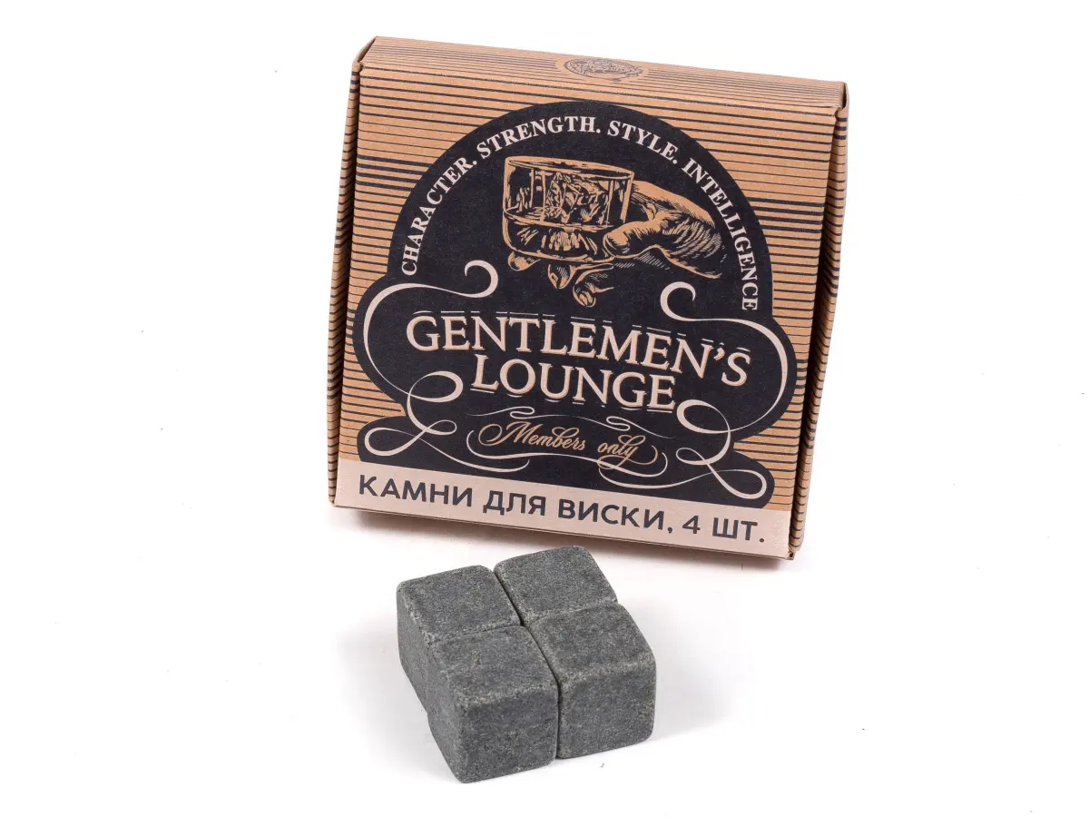 НАБОР КАМНЕЙ ДЛЯ ВИСКИ "Gentlemen's club " 4 шт.2*2*2 см (арт. 27903015, код 239573)