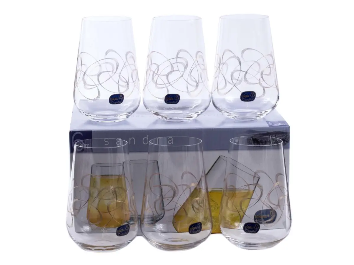 НАБОР СТАКАНОВ стеклянных декор. ''Sandra'' 6 шт. 380 мл (арт. 23013/Q9203/380, код 881665)
