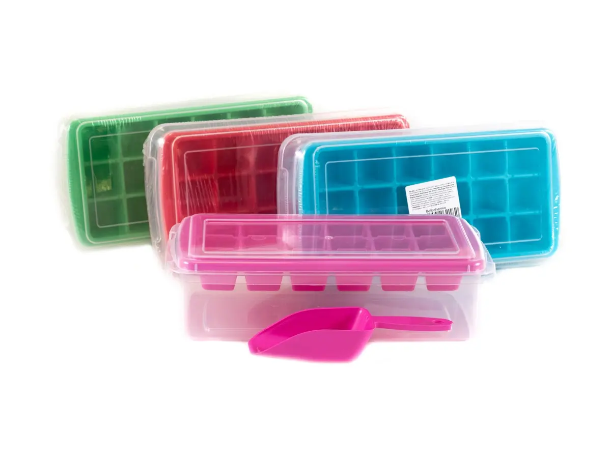 ФОРМА ДЛЯ ЛЬДА пластмассовая с ложкой и контейнером (арт. BG-494, код 262182)