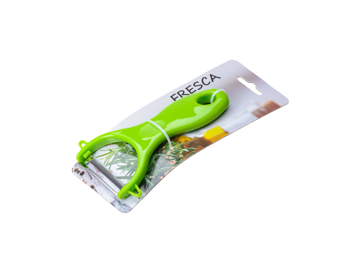 СКРЕБОК ДЛЯ ОЧИСТКИ ОВОЩЕЙ металлический с пластмассовой ручкой 13 см (арт. 869887, код 210480)