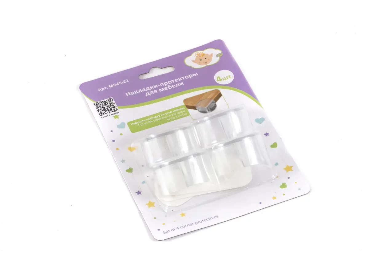 НАБОР НАКЛАДОК ЗАЩИТНЫХ пвх для мебели 4 шт. 4*2 см (арт. MS45-22, код 763971)