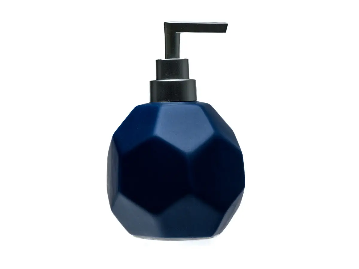 ДОЗАТОР ДЛЯ ЖИДКОГО МЫЛА керамический "Геометрика" синий 350 мл/10*10*15 см (арт. 27955625, код 270286)
