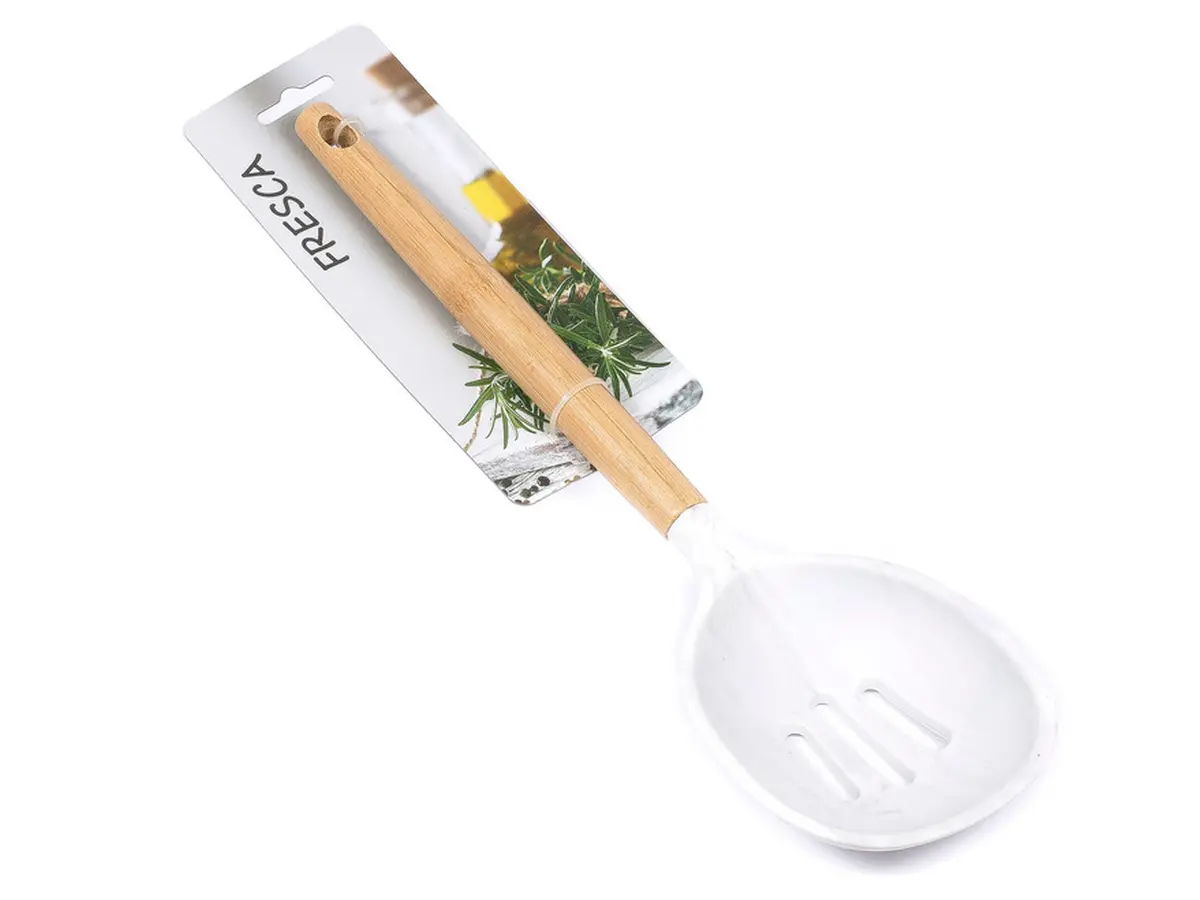 ШУМОВКА силиконовая термостойкая с бамбуковой ручкой 32 см (арт. 966472-273, код 198139)