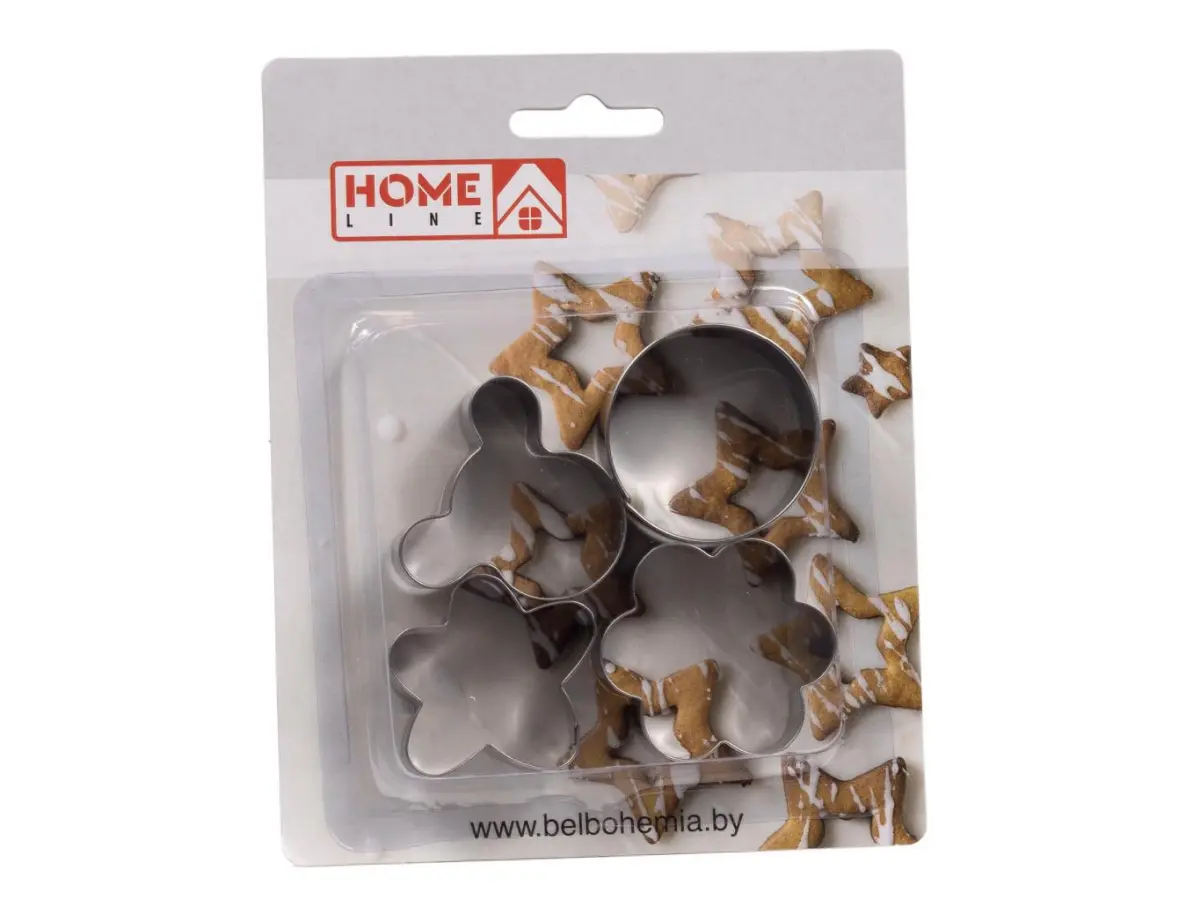 НАБОР ФОРМ ДЛЯ ВЫРЕЗАНИЯ ТЕСТА металлических "Фигурки" 4 шт. (арт. YR1802-12, код 240791)