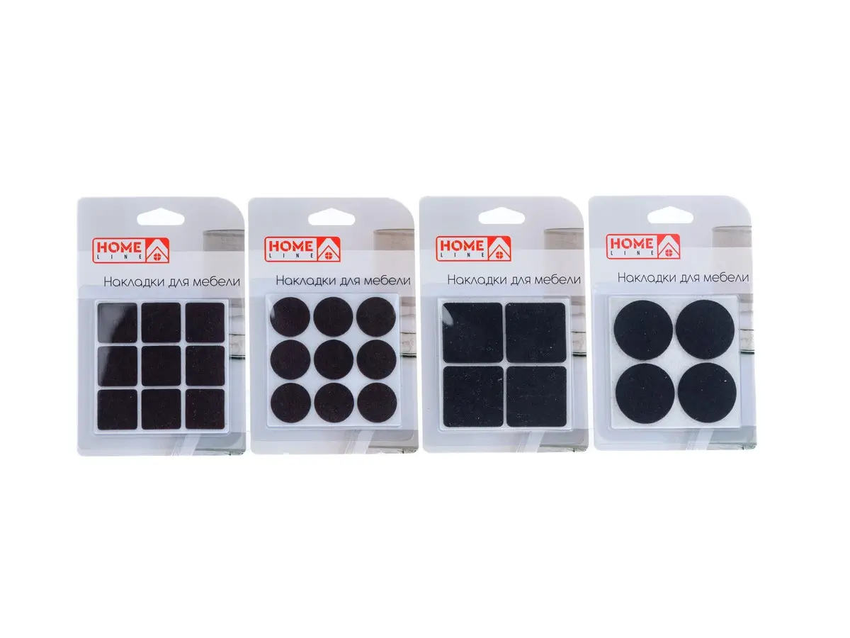 НАБОР НАКЛАДОК ДЛЯ МЕБЕЛИ фетр в ассортименте 4 шт. 3,8 см или 9 шт. 2,5 см (арт. M-00563, код 264711)