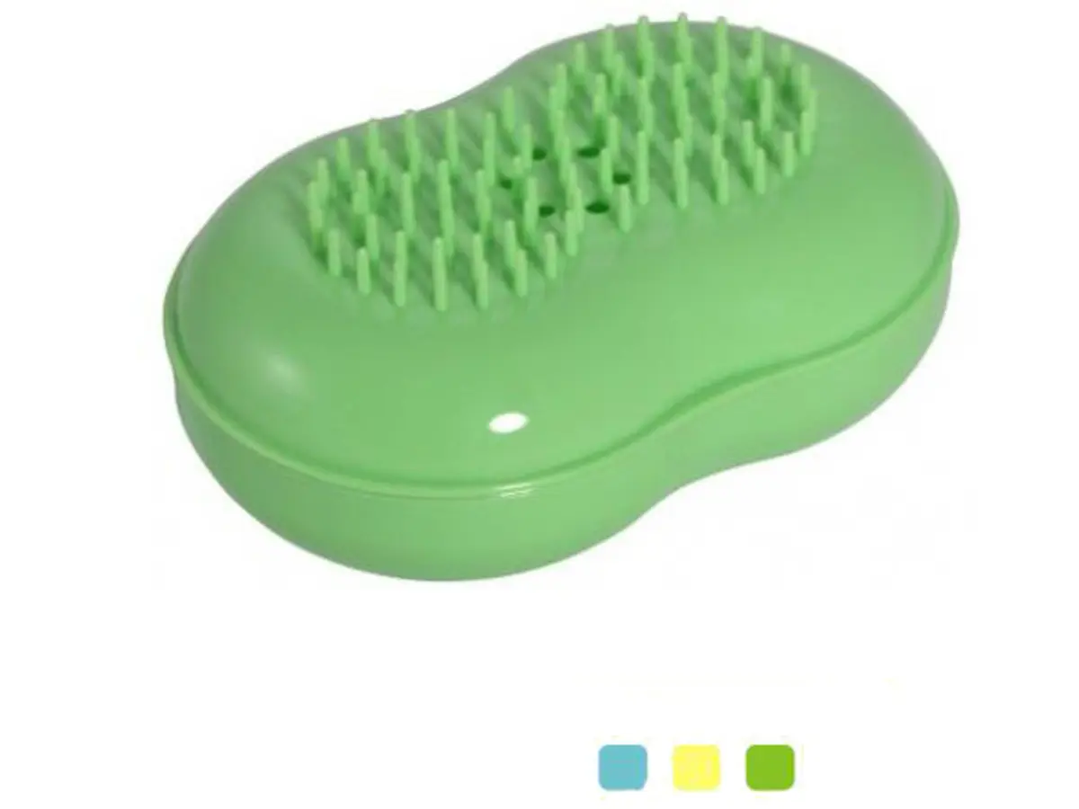 МЫЛЬНИЦА пластмассовая со щеткой "Вояж" 11,9*7,1*4,9 см (арт. С13, код 784159)