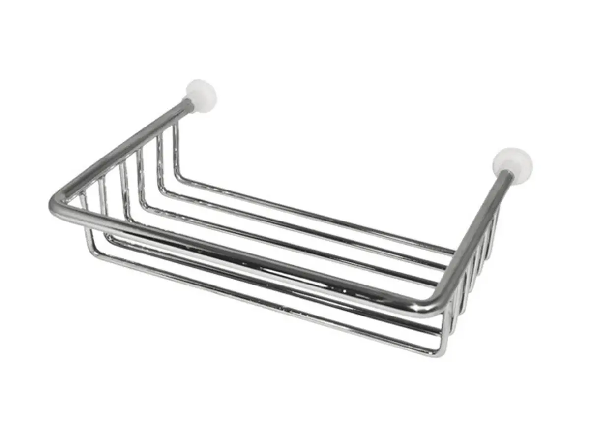 ПОДСТАВКА ДЛЯ МЫЛА металлическая для углового поручня 14,5*11*3,5 см (арт. A0360000, код 103204)