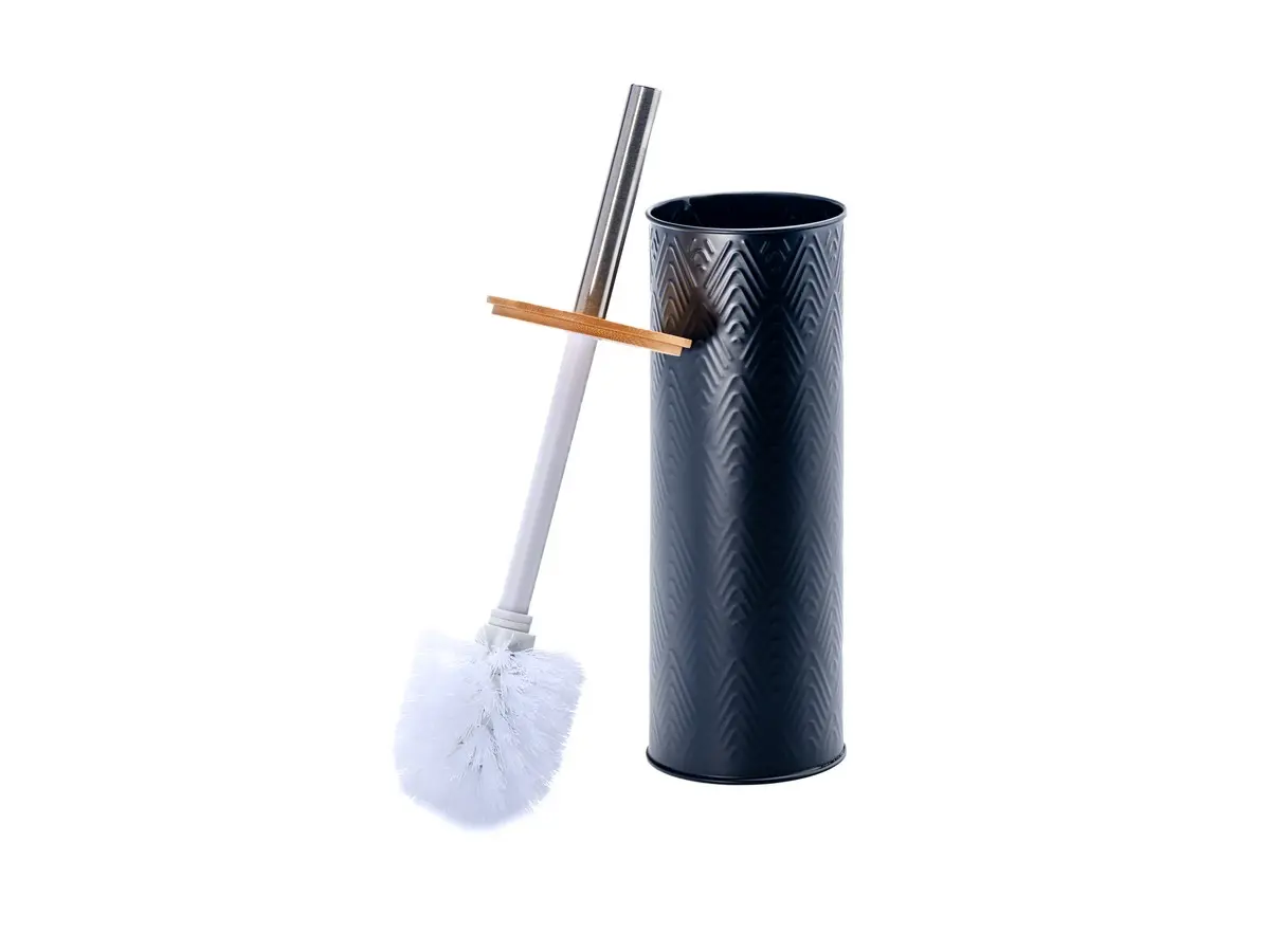 ЩЕТКА ДЛЯ WC пластмасса/металл/бамбук в подставке 9,5*27/38 см (арт. 962926, код 266951)