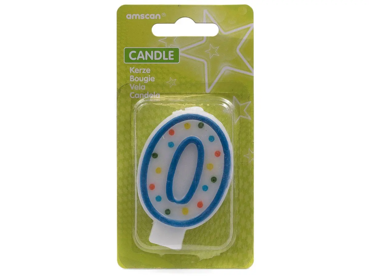 СВЕЧА для торта "Цифра 0" 7,6 см (арт. INT176000, код 234011)