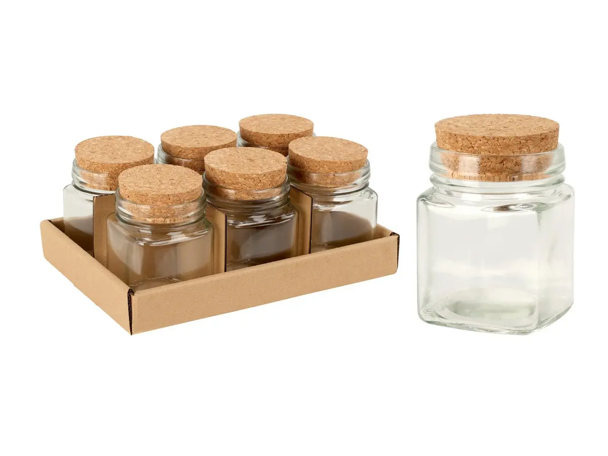БАНКА ДЛЯ СЫПУЧИХ ПРОДУКТОВ стеклянная 160 мл/10 см с пробковой крышкой (арт.695000110, код 955775)