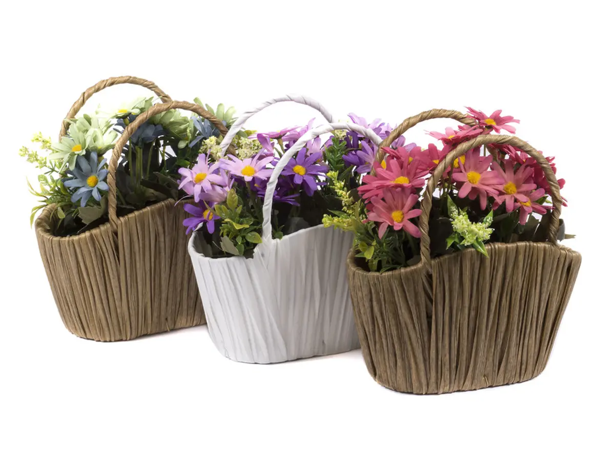 ЦВЕТОК искусственный в корзинке 17 см (арт. FL13014, код 195602)