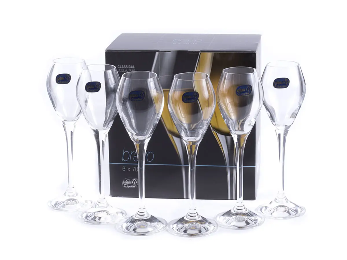 НАБОР РЮМОК ДЛЯ ЛИКЕРА стеклянных "Bravo" 6 шт. 70 мл (арт. 40817/70, код 847562)