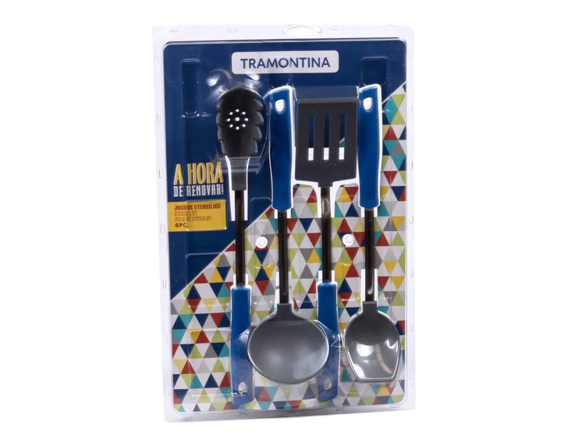 НАБОР КУХОННЫХ ПРИНАДЛЕЖНОСТЕЙ ''Easy'' пластмассовых 4 пр. 35 см: черпак, лопатка, ложка 2 шт. (арт. 25299107)