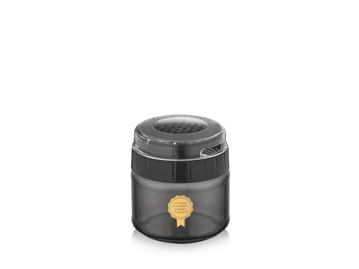 ТЕРКА металлическая "Black Pearl" со стеклянным контейнером 300 мл/9,5 см (арт. C-00507, код 045071)