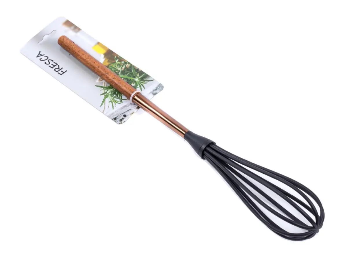 ВЕНЧИК ДЛЯ ВЗБИВАНИЯ пластмассовый термостойкий с деревянной ручкой 39 см (арт. 686250-285, код 176953)