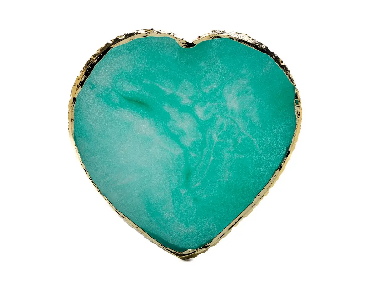 ПОДСТАВКА ПОД КОЛЬЦА смола "Голубой камень" 9,6*9,1*0,8 см (арт. 29681203, код 267699)