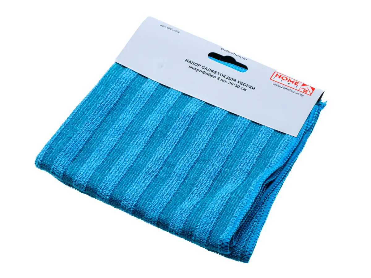 НАБОР САЛФЕТОК ДЛЯ УБОРКИ КУХНИ микрофибра 2 шт. 30*30 см (арт. BEL-022, код 271801)