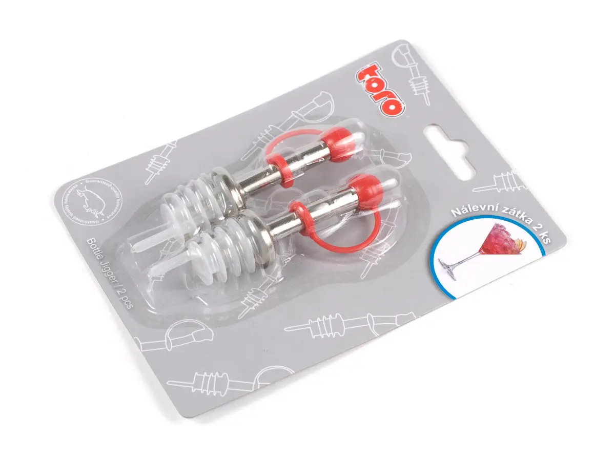 НАБОР ПРОБОК ДЛЯ БУТЫЛОК С ДОЗАТОРОМ пластмассовых 2 шт. "TORO" (арт. 260153, код 062368)