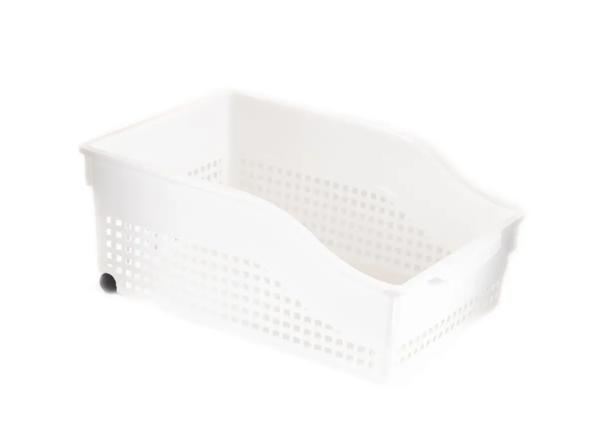 ОРГАНАЙЗЕР пластмассовый "Лофт" на колесах широкий 30,5*21*12,5 см белый (арт. 622006, код 796406)