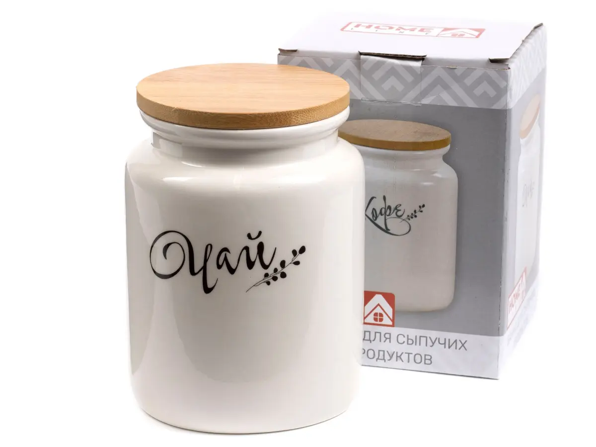 БАНКА ДЛЯ СЫПУЧИХ ПРОДУКТОВ керамическая "Чай" 850 мл/10,5*10,5*15 см (арт. HC20B05Ч, код 237111)