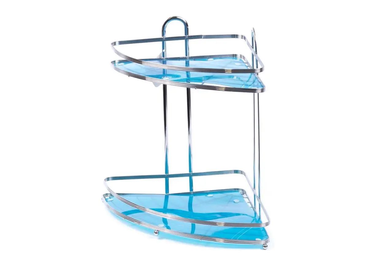 ПОЛКА УГЛОВАЯ метал/пластмасса 2-ярусная 30,5*22*32 см (арт. 25558582, код 983213)