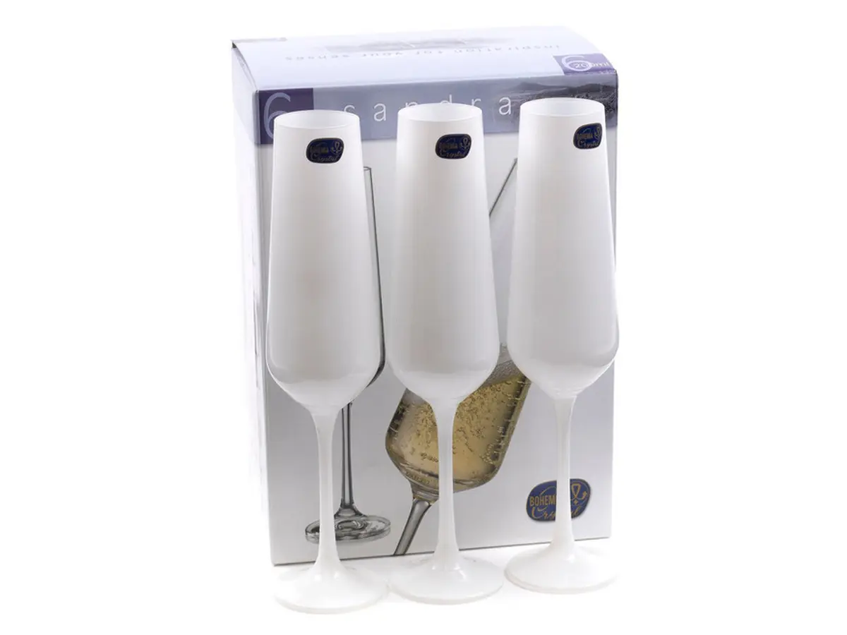 НАБОР БОКАЛОВ ДЛЯ ШАМПАНСКОГО стеклянных декор. "Sandra" 6 шт. 200 мл (арт. 40728/D4594/200)