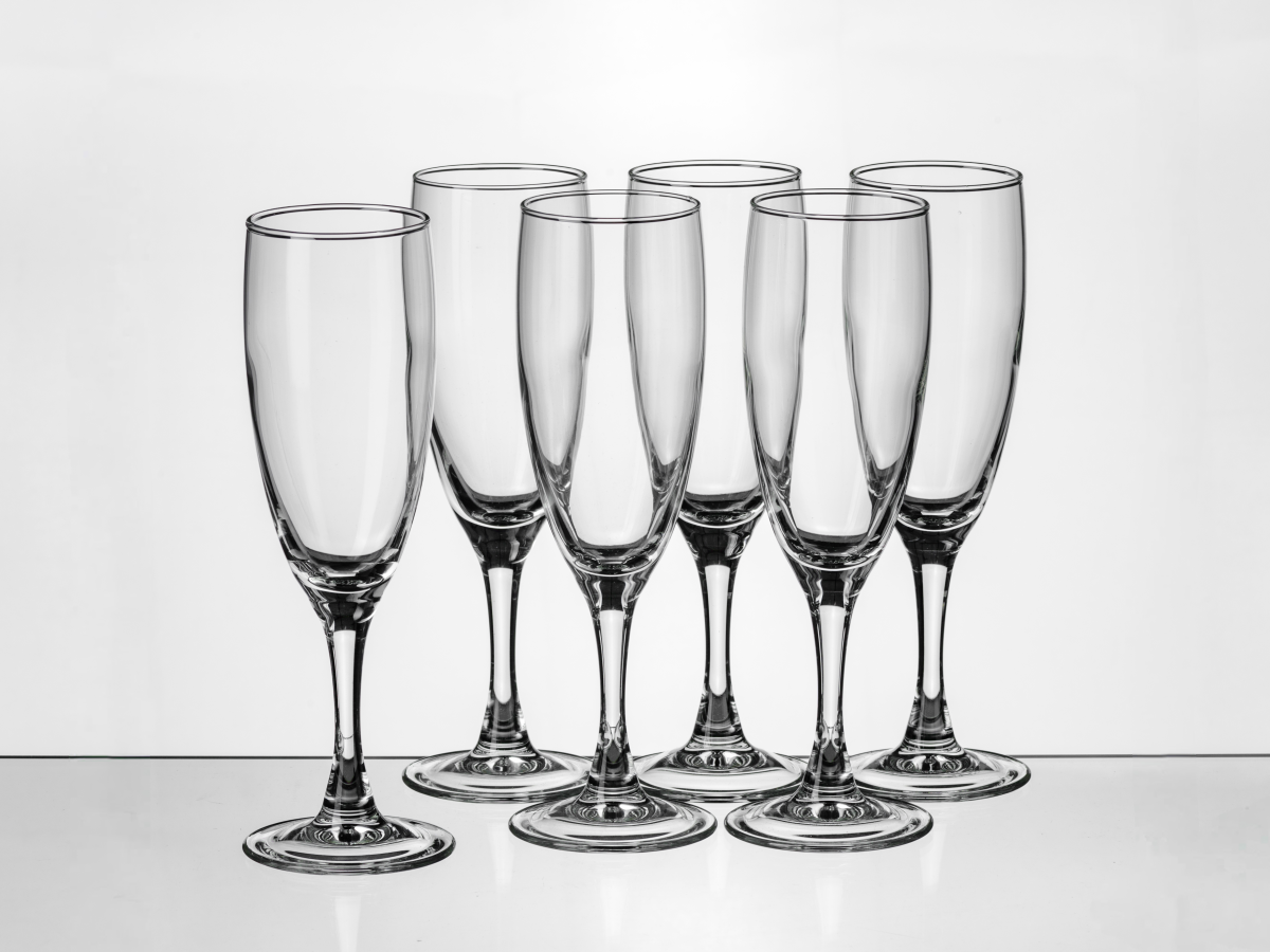 НАБОР БОКАЛОВ ДЛЯ ШАМПАНСКОГО стеклянных "French brasserie" 6 шт. 170 мл (арт. H9452, код 010851)