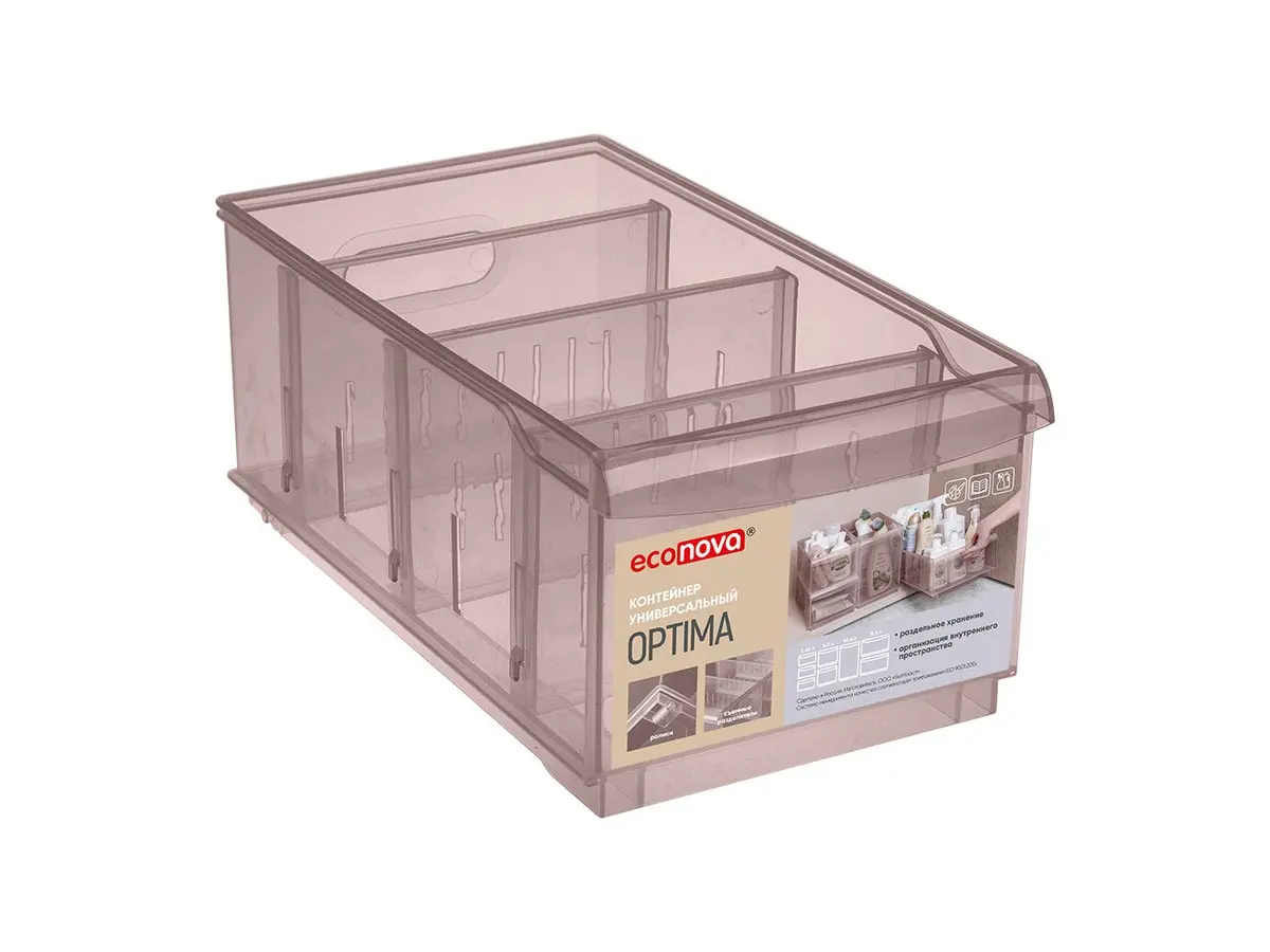 КОНТЕЙНЕР УНИВЕРСАЛЬНЫЙ пластмассовый "Optima" коричневый 5 л/16,5*30,5*12,9 см (арт. 433217214, код 831854)