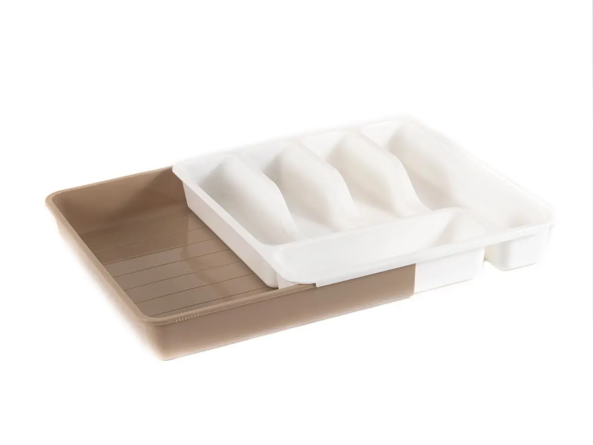 ЛОТОК ДЛЯ СТОЛОВЫХ ПРИБОРОВ пластмассовый широкий раздвижной 33*29,5/51,5*6 см (арт. 740620, код 337616)