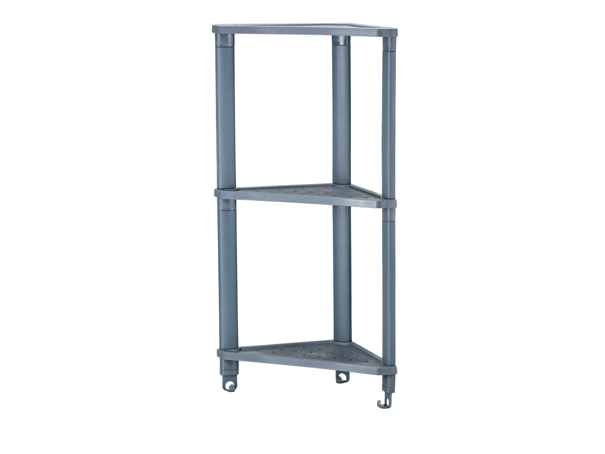 ПОЛКА УГЛОВАЯ пластмассовая "VIKEA" 3-ярусная 36,5*26*68 см (арт. 787318, код 101250)