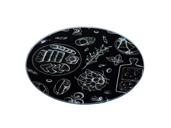 ДОСКА РАЗДЕЛОЧНАЯ стеклянная "Сырное ассорти" 20 см (арт. 29677350, код 270675)