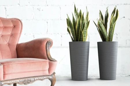 КАШПО пластмассовое "Lilia dluto" графитовое 25*46 см (арт. LA726-50, код 507269)