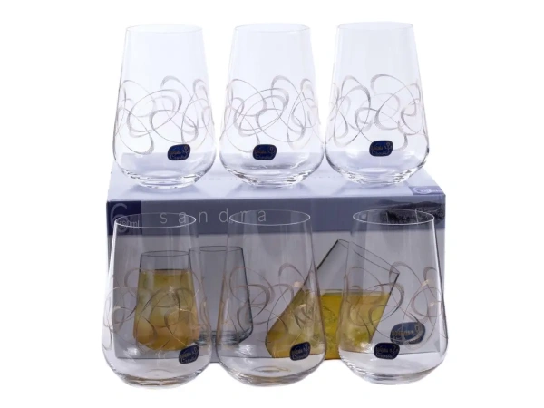 НАБОР СТАКАНОВ стеклянных декор. ''Sandra'' 6 шт. 380 мл (арт. 23013/Q9203/380, код 881665)