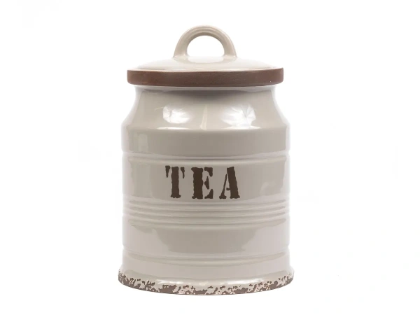 БАНКА ДЛЯ СЫПУЧИХ ПРОДУКТОВ керамическая "Tea" 800 мл (арт. LF13299-Grey, код 236350)