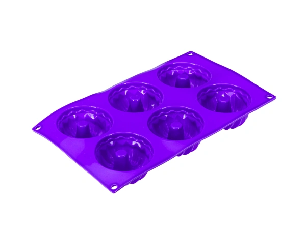 ФОРМА ДЛЯ ВЫПЕКАНИЯ КЕКСОВ силиконовая на 6 штук 28*17*3,5 см (арт. HEBAHL-064, код 291793)