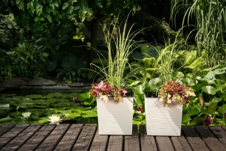 КАШПО пластмассовое ''Juka dluto'' кремовое 40*40*40 см (арт. LA601-74, код 746019)