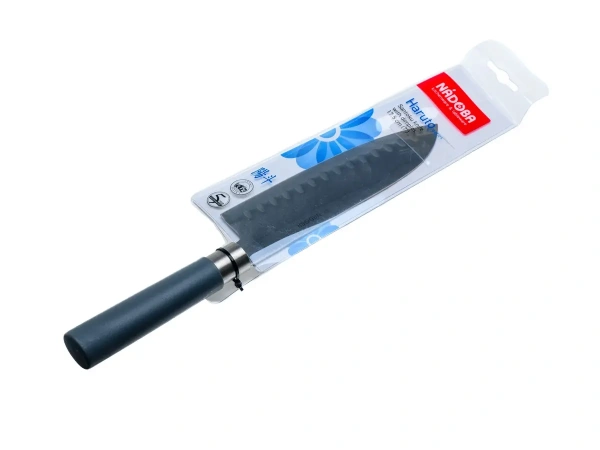 НОЖ САНТОКУ из нержавеющей стали "HARUTO" 17,5 см с углублениями (арт. 723517, код 957049)