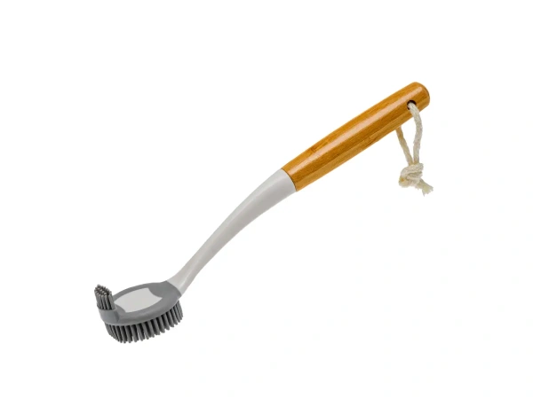ЩЕТКА ДЛЯ МЫТЬЯ ПОСУДЫ пластмасса/резина с бамбуковой ручкой 30*5,8 см (арт. BEL-017, код 271757)