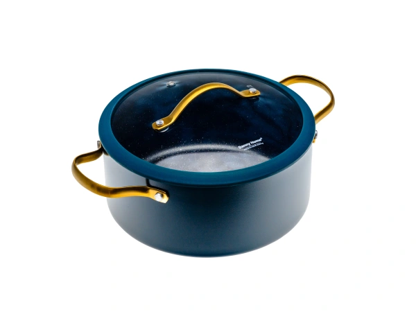 КАСТРЮЛЯ алюминиевая с антипригарным покрытием с крышкой 3,6 л/22*10 см (арт. C005-22, код 282043)