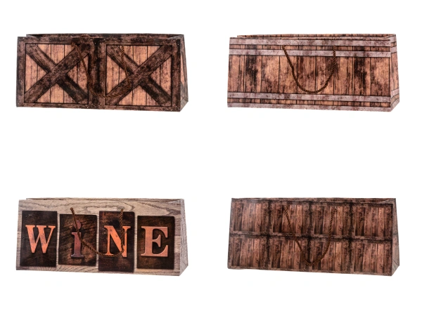 ПАКЕТ ПОДАРОЧНЫЙ ДЛЯ БУТЫЛКИ бумажный 37*15,5*10 см (арт. EST-931B, код 286072)