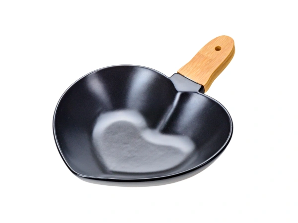 БЛЮДО СЕРВИРОВОЧНОЕ керамическое 27*20*7 см с бамбуковой ручкой (арт. A133805-533, код 281152)