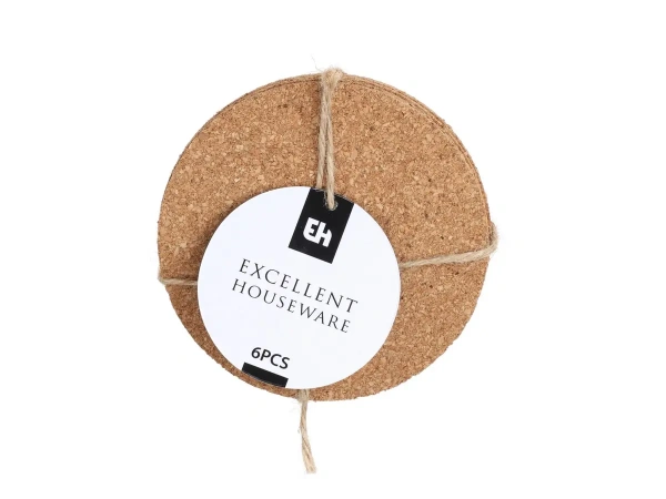 НАБОР ПОДСТАВОК пробковых 6 шт. 10 см (код 925372)