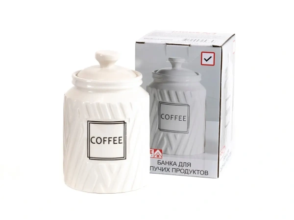 БАНКА ДЛЯ СЫПУЧИХ ПРОДУКТОВ керамическая "Coffee" 800 мл/10,6*16,5 см (арт. HC21B53C, код 256396)