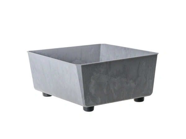 КАШПО пластмассовое "Saga" серый асфальт 28,5*28,5*14 см/7,5 л (арт. LA305-70)