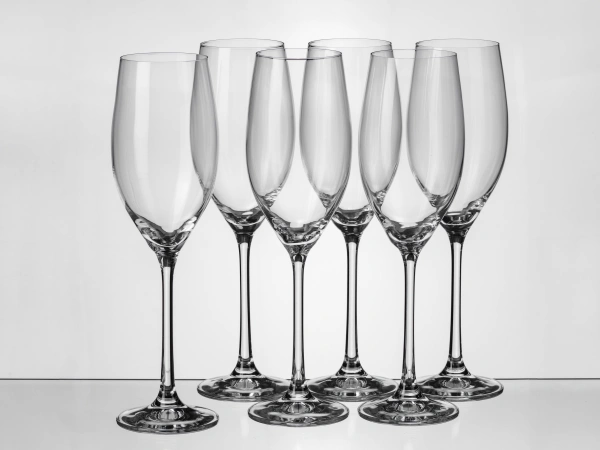 НАБОР БОКАЛОВ ДЛЯ ШАМПАНСКОГО стеклянных "Megan" 6 шт. 230 мл/25 см (арт. 40856/230, код 900366)