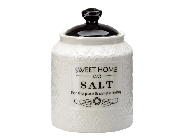 БАНКА ДЛЯ СЫПУЧИХ ПРОДУКТОВ керамическая "Salt" 750 мл/10,7*10,7*15,7 см (арт. QC25A141SA, код 292981)