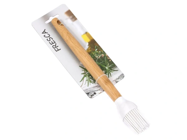 КИСТЬ ДЛЯ ТЕСТА силиконовая с бамбуковой ручкой 26 см (арт. 966481-273, код 198177)