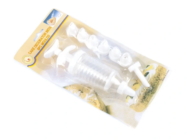 ШПРИЦ КОНДИТЕРСКИЙ пластмассовый 18 см/100 мл с насадками 8 шт. (арт. 10488465, код 340004)